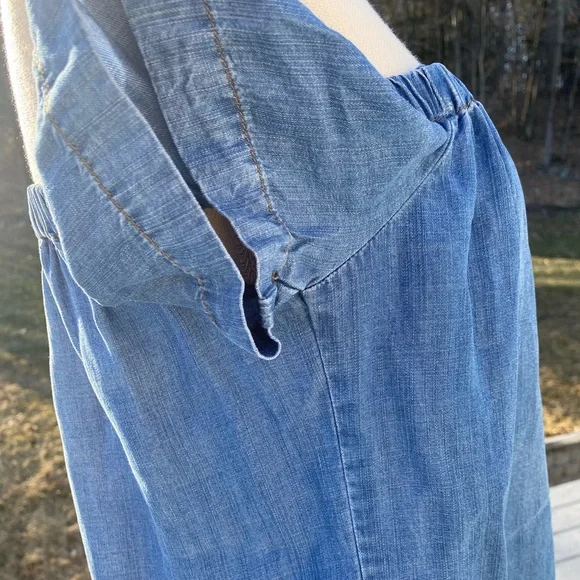 NWOT Cloth & Stone Chambray Off the Shoulder Shift Dress, Small, Blue - Picture 8 of 14